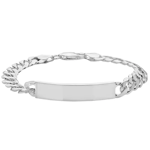 Silver Mens' Curb Id Bracelet 23.5g